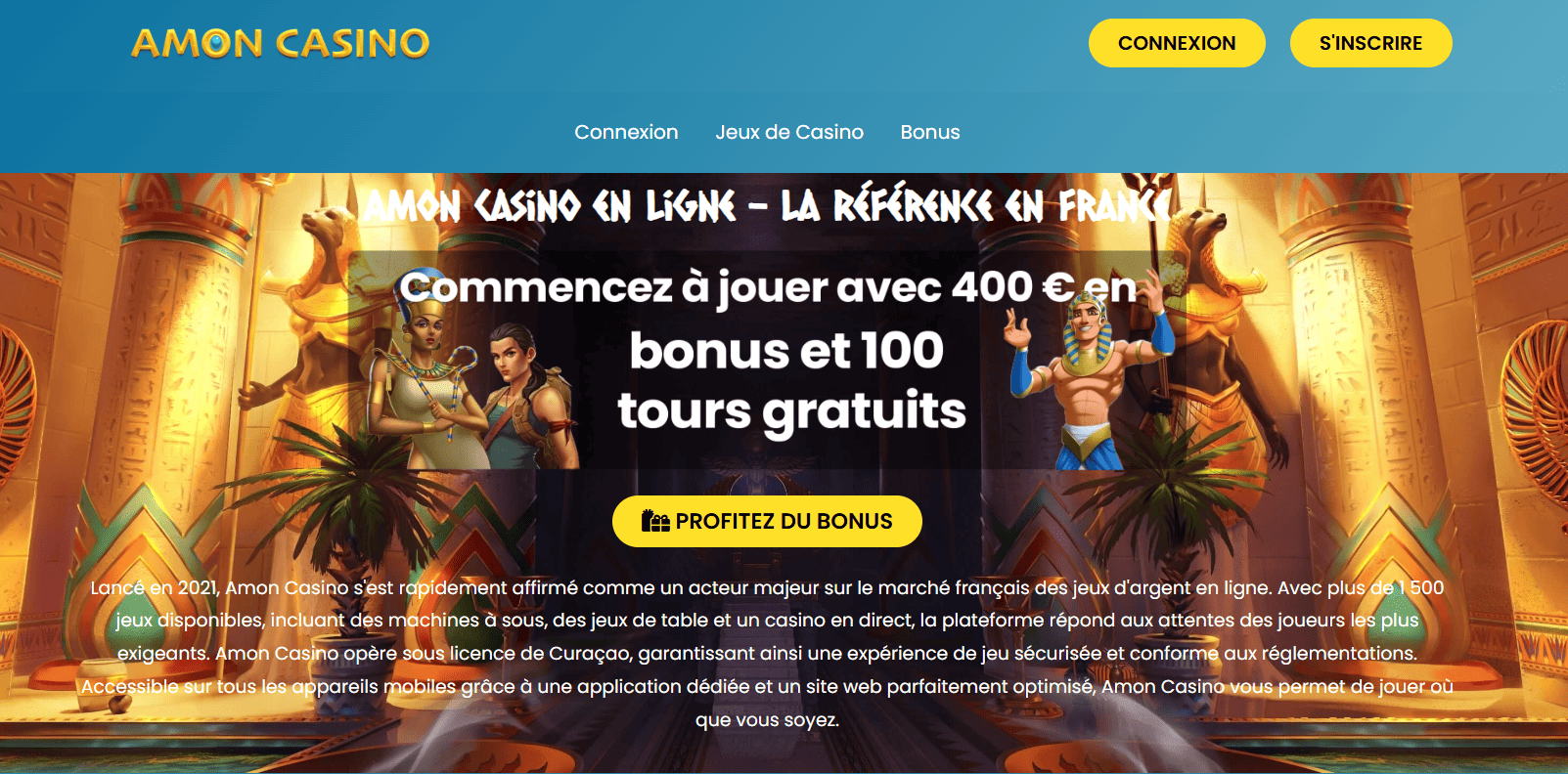 Amon Casino – Casino en ligne fiable avec bonus